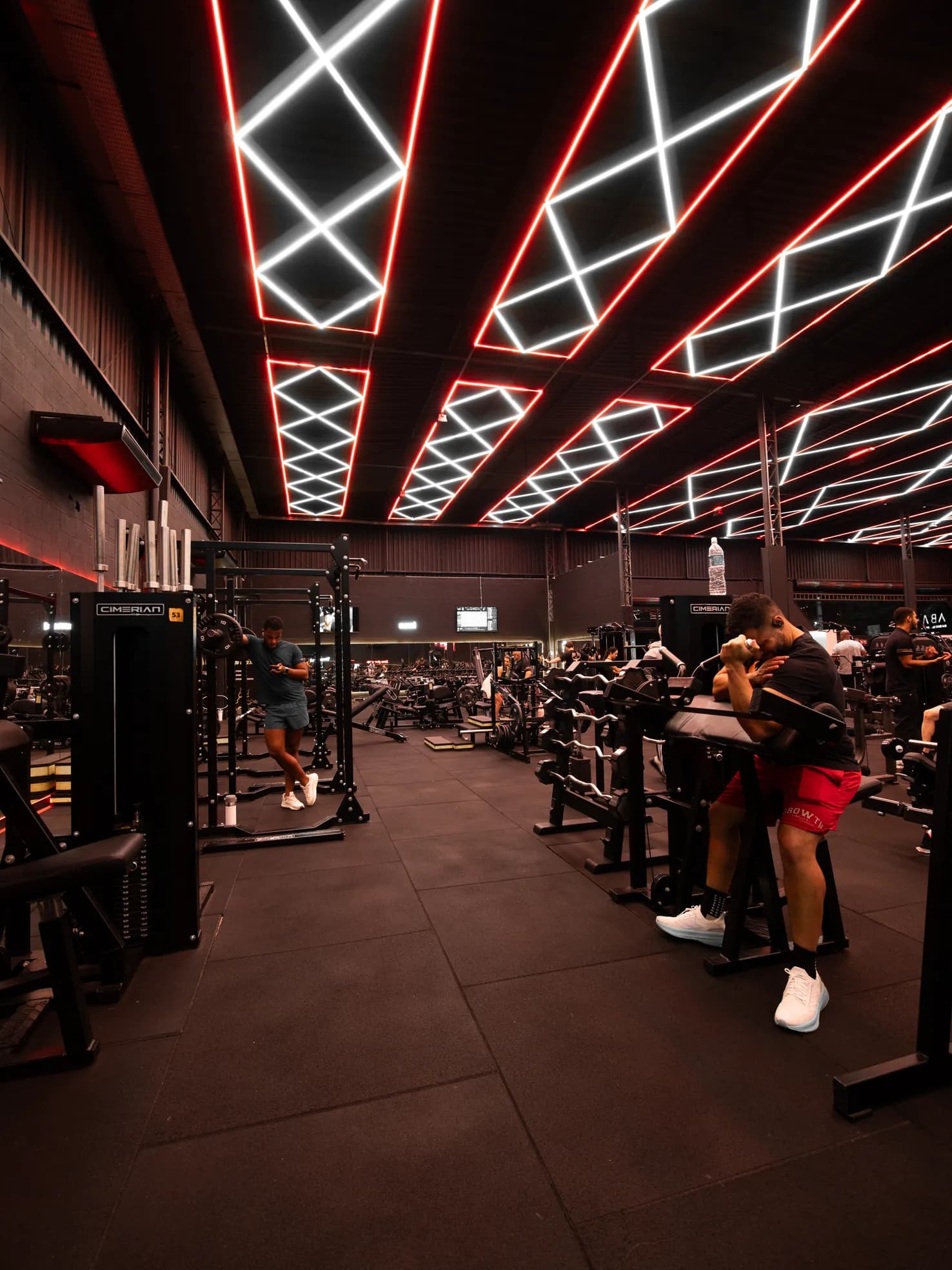 Sócios treinando no salão de musculação da Iron Zone
